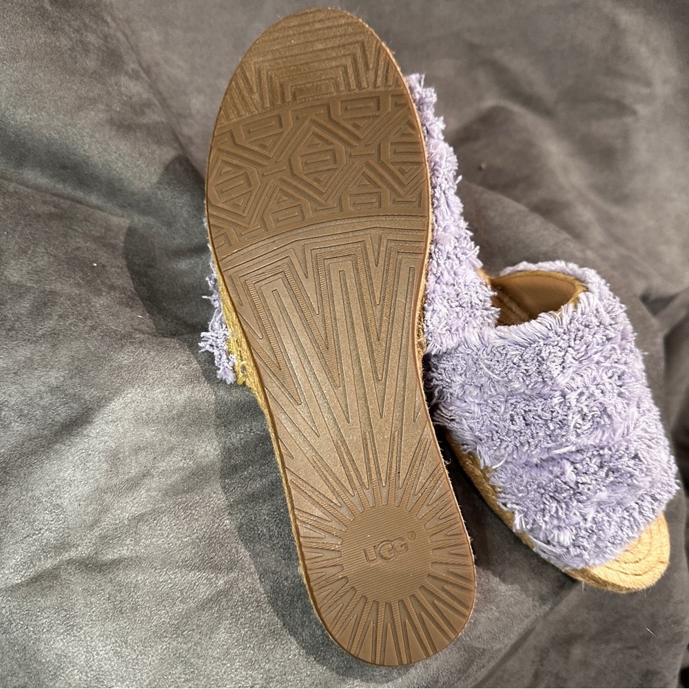 UGG Fuzzy Slide Espadrille Sandals Lilac Purple 8 Vacationcore - Picture 5 of 8